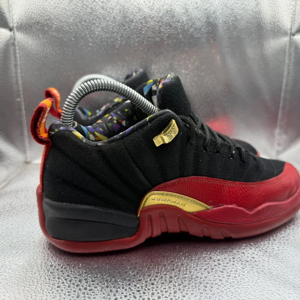 Size 5.5Y Nike Air Jordan 12‎ Retro Low SE Bowl Red Black Kids Shoes DH9695-001